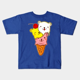 Cute Bears Ice Cream Cone Kids T-Shirt